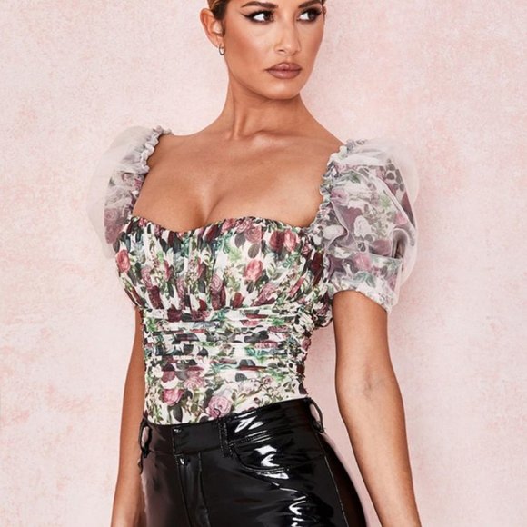 House of CB Nina Floral Mesh Bodysuit - Picture 2 of 8